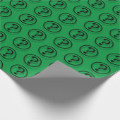 Schwarz auf grünem Fragezeichen Geschenkpapier (Ecke)