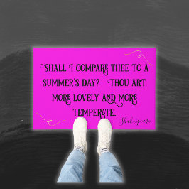 Schwarz auf heiß rosa Shakespeare soll ich verglei Fußmatte