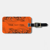Schwarz auf Orange "Smoke" Gepäckmarke Gepäckanhänger (Vorderseite horizontal)