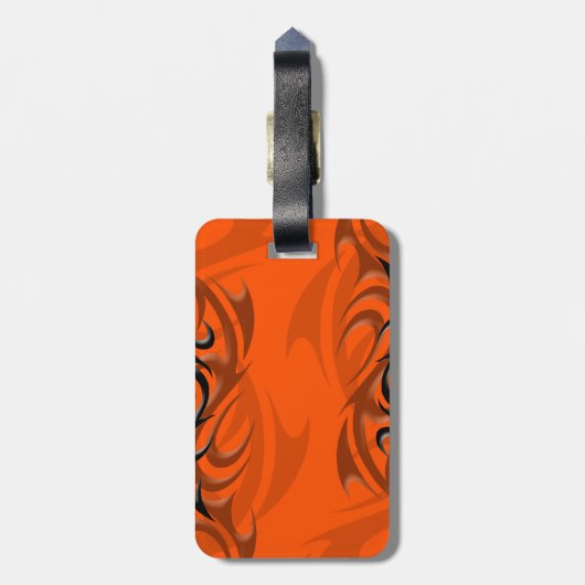 Schwarz auf Orange "Smoke" Gepäckmarke Gepäckanhänger (Rückseite vertikal)