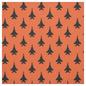 Schwarz auf Orange Strike Eagle Fighter Jet Muster Stoff (Muster)