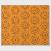 Schwarz auf orangefarbenen Atom-Symbolen Geschenkpapier (Flach)