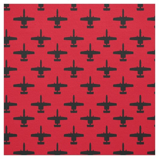 Schwarz auf Red A-10 Warthog Attack Jet Muster Stoff (Muster)
