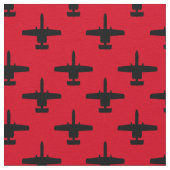 Schwarz auf Red A-10 Warthog Attack Jet Muster Stoff (Nahaufnahme)