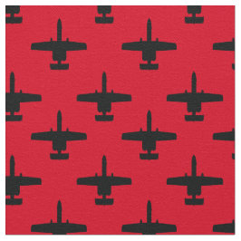 Schwarz auf Red A-10 Warthog Attack Jet Muster Stoff