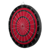 Schwarz auf Red Design Dart Board Dartscheibe (Vorderseite rechts)