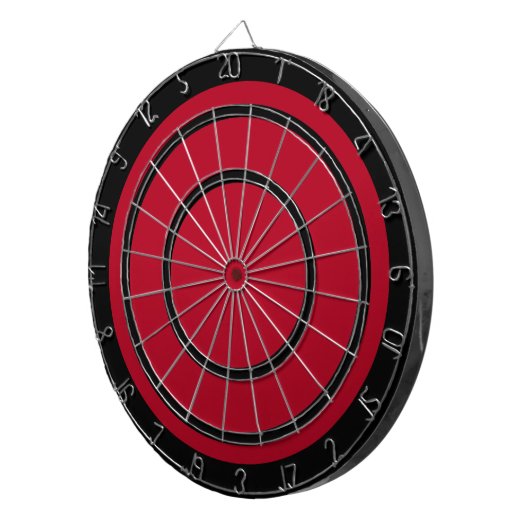 Schwarz auf Red Design Dart Board Dartscheibe (Vorderseite rechts)