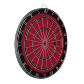 Schwarz auf Red Design Dart Board Dartscheibe (Vorderseite Links)
