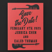 Schwarz auf Red Heavy Metal Wedding Rett-the-Date Postkarte
