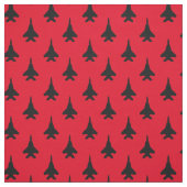 Schwarz auf Red Strike Eagle Fighter Jet Muster Stoff (Muster)
