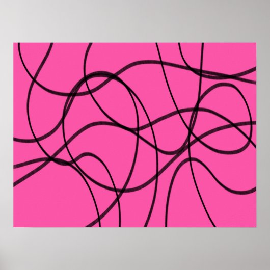 Schwarz auf rosa, bunte Kunst Poster (Vorne)