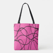 Schwarz auf rosa, bunte Kunst Tasche (Rückseite)