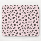 Schwarz auf rosa Leopard Print Mousepad (Vorne)