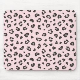Schwarz auf rosa Leopard Print Mousepad