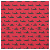 Schwarz auf rotem V-22 Osprey Side View Muster Stoff (Muster)