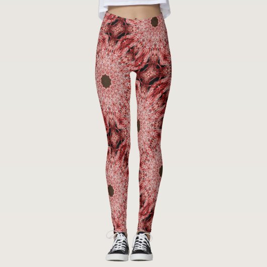 schwarz auf roter Schnauze Leggings (Vorderseite)