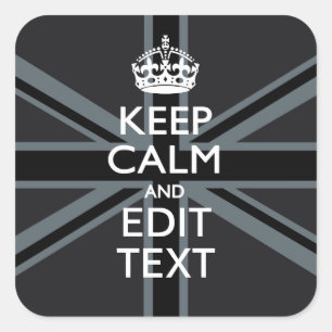 Schwarz auf Schwarz Behalten Ruhe holen Sie sich I Quadratischer Aufkleber