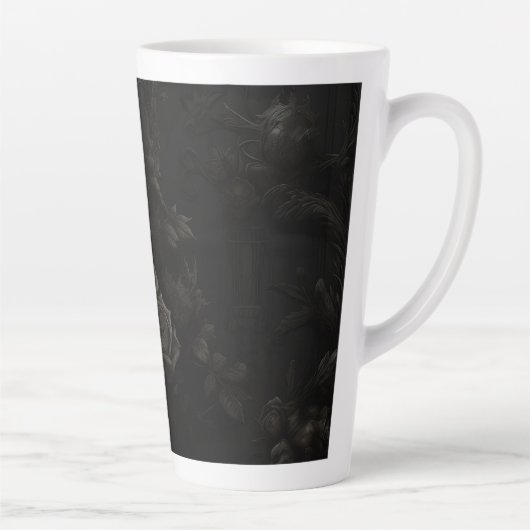 Schwarz auf Schwarz Design Milchtasse (Rechts)