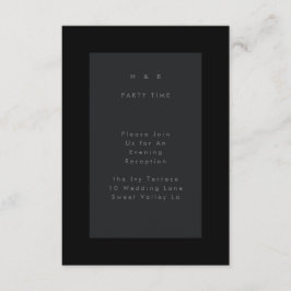 Schwarz auf Schwarz Moderne Minimalistische einfac Begleitkarte