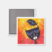 Schwarz auf Schwarz - Square Magnet (Vorderseite/Rückseite)