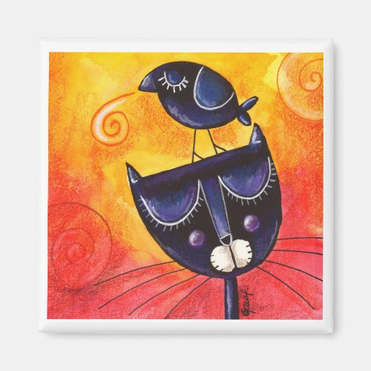 Schwarz auf Schwarz - Square Magnet (Vorne)