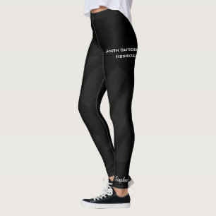Schwarz auf Schwarz Team/Leggings mit Fake Shorts Leggings