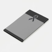 Schwarz auf schwarzem Band-Bewusstsein Post-it Klebezettel (angewinkelt)