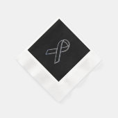 Schwarz auf schwarzem Band-Bewusstsein Serviette (Ecke)