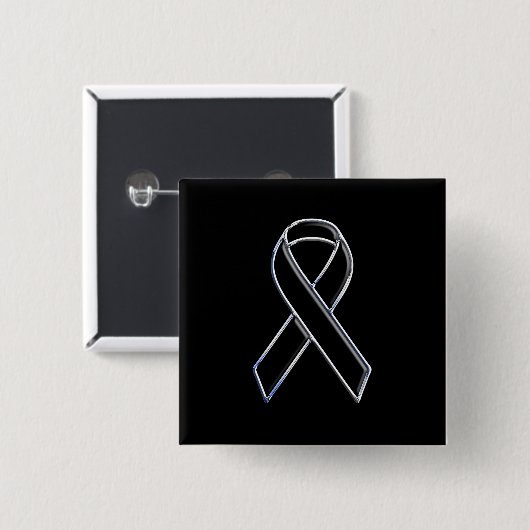 Schwarz auf schwarzem Stil Band-Bewusstsein Button (Vorne & Hinten)