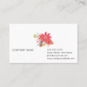 Schwarz auf schwarzen Blume Visitenkarte (Rückseite)