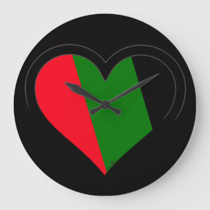 SCHWARZ AUF SCHWARZEN LIEBE GROßE WANDUHR