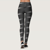 Schwarz auf schwarzen Streifen Leggings (Rückseite)