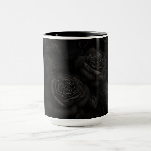 Schwarz auf schwarzer Rose Tasse (Zentrum)