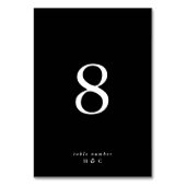 Schwarz auf Weiß Einfach Schlicht Modernes Premium Tischnummer (Vorderseite)