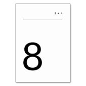 Schwarz auf Weiß Einfach Schlicht Modernes Premium Tischnummer (Rückseite)