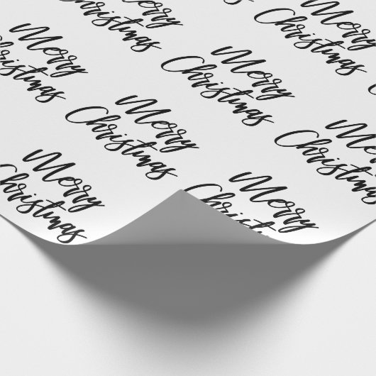Schwarz auf Weiß Frohe Weihnachtskalligrafie-Scrip Geschenkpapier (Ecke)