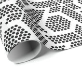 Schwarz auf weiß gepunktetes geometrisches Muster Geschenkpapier (Rolleneckpunkt)
