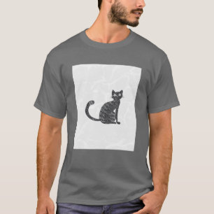 Schwarz Auf Weiß Katze Symbol Vintage Kätzchen Tie T-Shirt