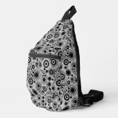Schwarz auf Weiß-Kreis Punkte paisley-Stil Muster Crossbody Bag (Rechte Ecke)