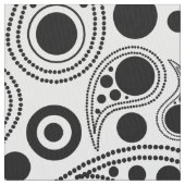 Schwarz auf Weiß-Kreis Punkte paisley-Stil Muster Stoff (Nahaufnahme)