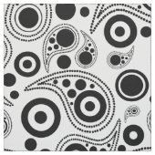 Schwarz auf Weiß-Kreis Punkte paisley-Stil Muster Stoff (Muster)