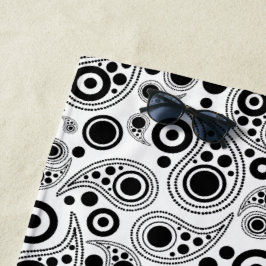 Schwarz auf Weiß-Kreis Punkte paisley-Stil Muster Strandtuch