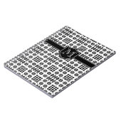 Schwarz auf Weiß Mit Monogramm walisische Imitate Notizblock (Linke Seite)