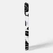 Schwarz auf Weiß Rose Blume Muster Case-Mate iPhone Hülle (Rückseite / Links)