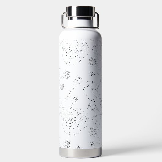 Schwarz auf Weiß Trinkflasche (Rückseite)
