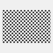 Schwarz auf Weiß verschiedene Größen Polka Punkte Geschenkpapier Set (Vorderseite 2)