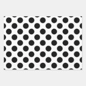 Schwarz auf Weiß verschiedene Größen Polka Punkte Geschenkpapier Set (Vorderseite)