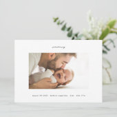 Schwarz auf Weiß zur Einführung der Geburt eines F Ankündigung (Stehend Vorderseite)