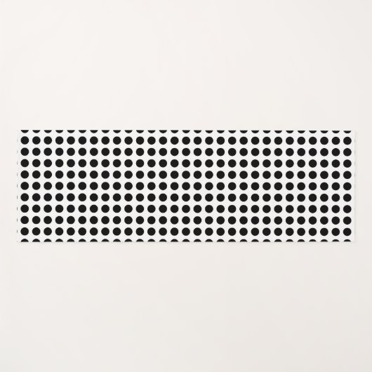 Schwarz auf weiße große horizontale Polka-Punkte Yogamatte (Vorderseite (Horizontal))