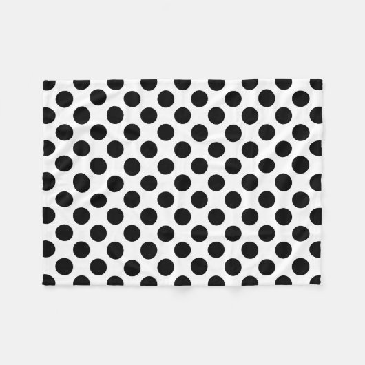 Schwarz auf weiße große Polka-Punkte Fleecedecke (Vorderseite (Horizontal))